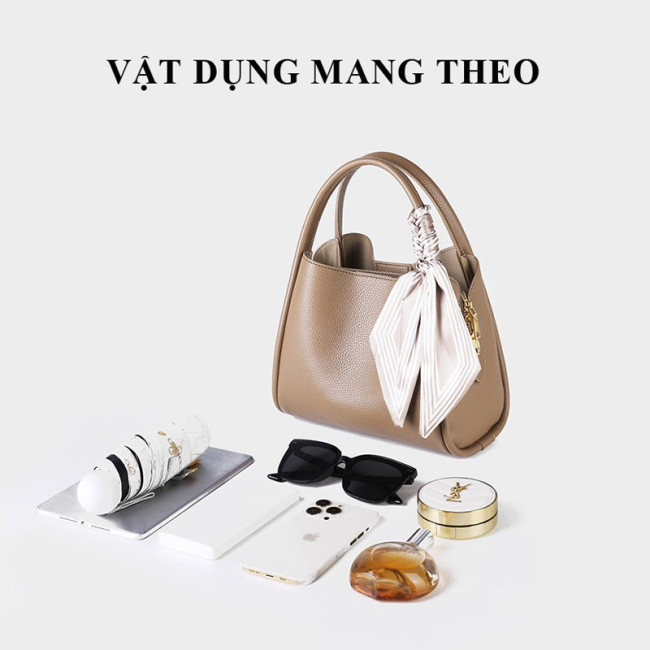 Túi xách công sở nữ kèm khăn lụa – kiểu dáng thanh lịch, da mềm đẹp