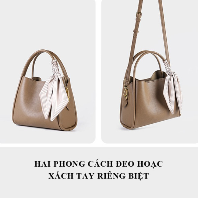 Túi xách công sở nữ kèm khăn lụa – kiểu dáng thanh lịch, da mềm đẹp
