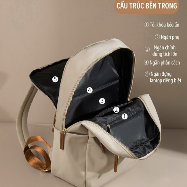 Balo Nữ Công Sở Đựng Laptop 15 Inch Cao Cấp Siêu Nhẹ