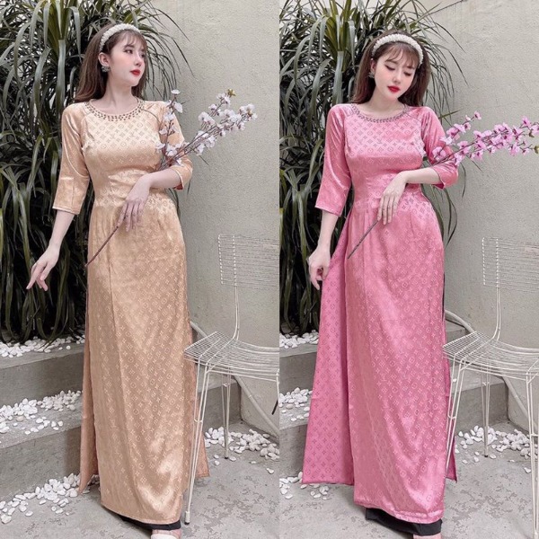 Set áo dài truyền thống họa tiết